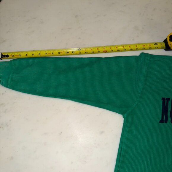 Women's Pressbox Green Notre Dame Fighting Irish Comfy Cord Sweatshirt - Picture 8 of 9